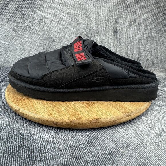 UGG Shoes Mens Size 12 Black Puffer Slip-On Mule Slippers Adjustable Strap Warm - Picture 3 of 10